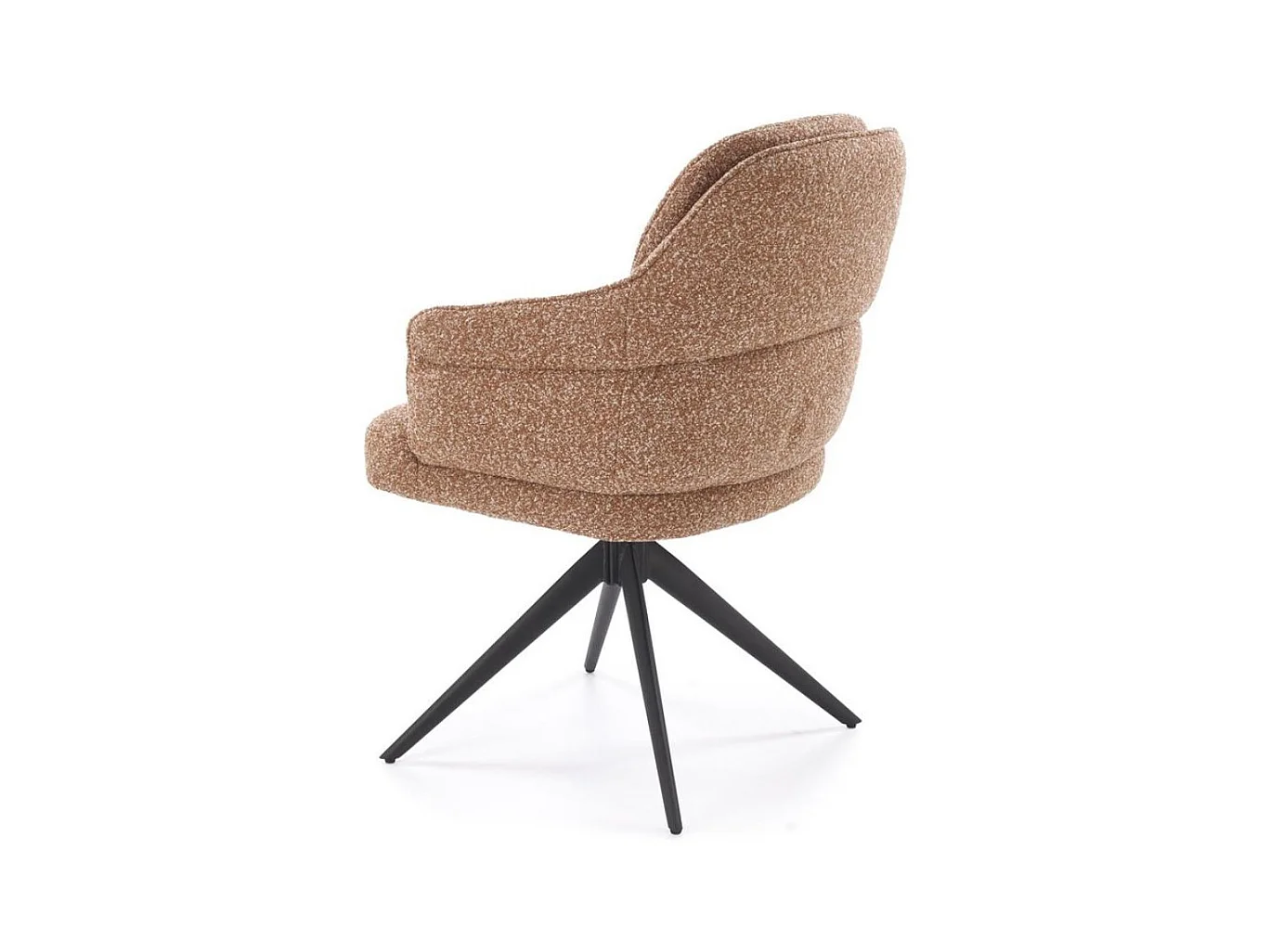 Chaise pivotante cannelle en tissu avec pieds en métal Lana