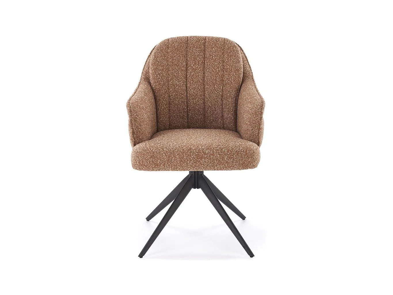 Chaise pivotante cannelle en tissu avec pieds en métal Lana