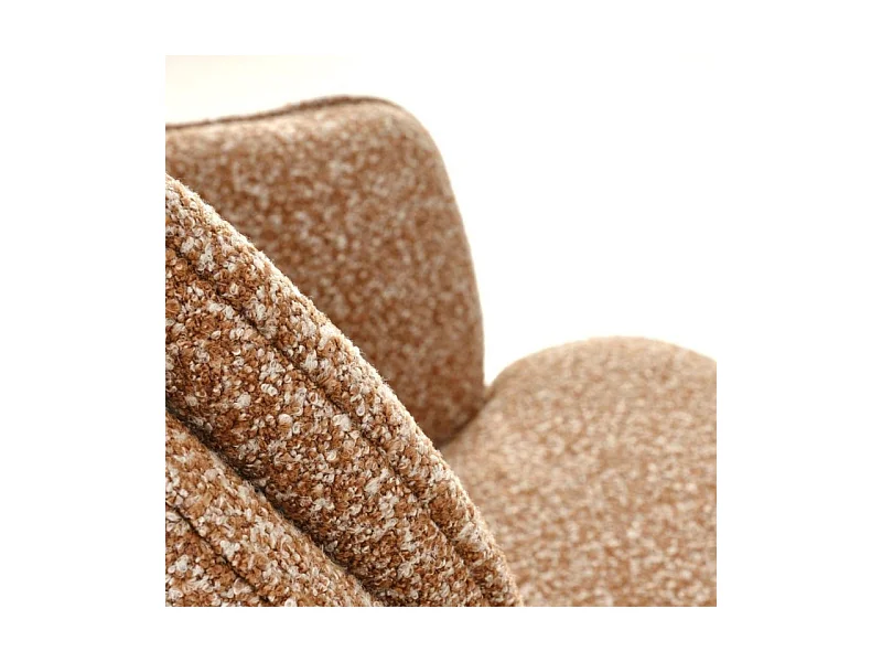 Chaise pivotante cannelle en tissu avec pieds en métal Lana