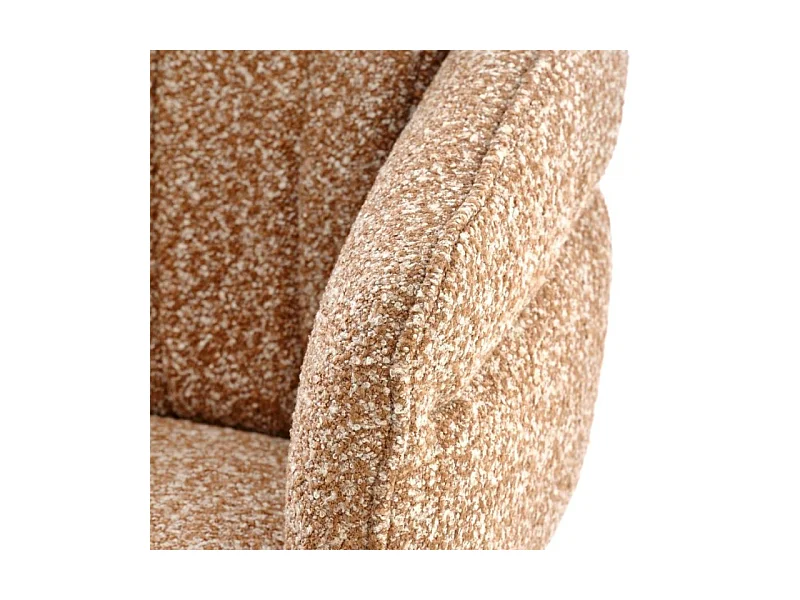 Chaise pivotante cannelle en tissu avec pieds en métal Lana