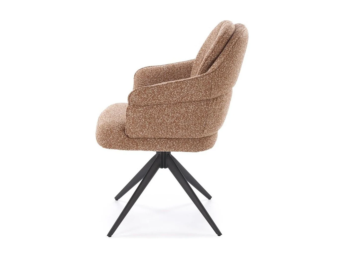 Chaise pivotante cannelle en tissu avec pieds en métal Lana