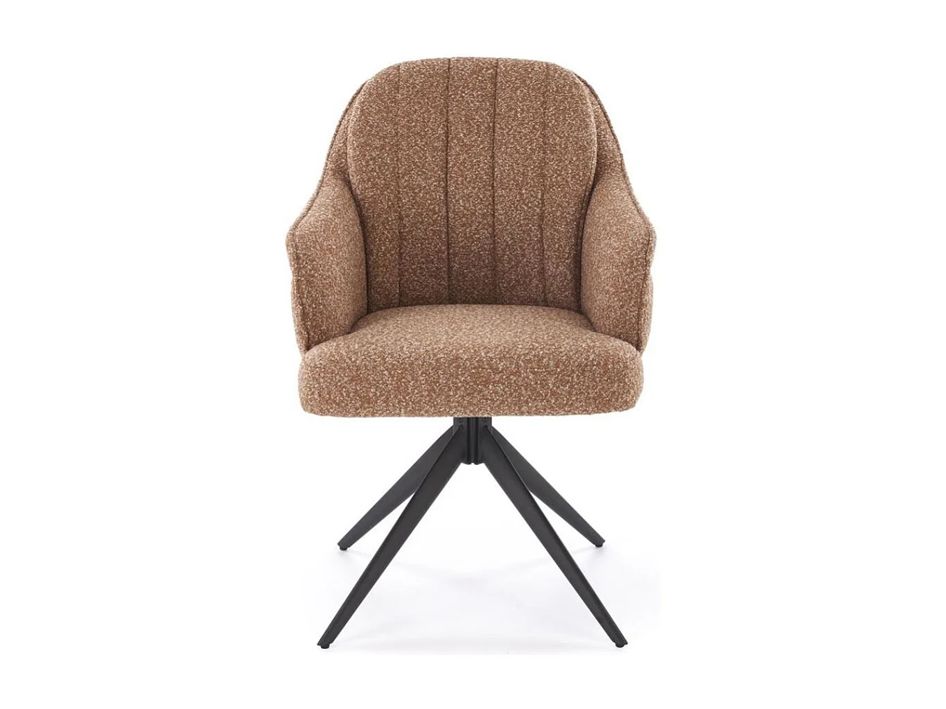 Chaise pivotante cannelle en tissu avec pieds en métal Lana