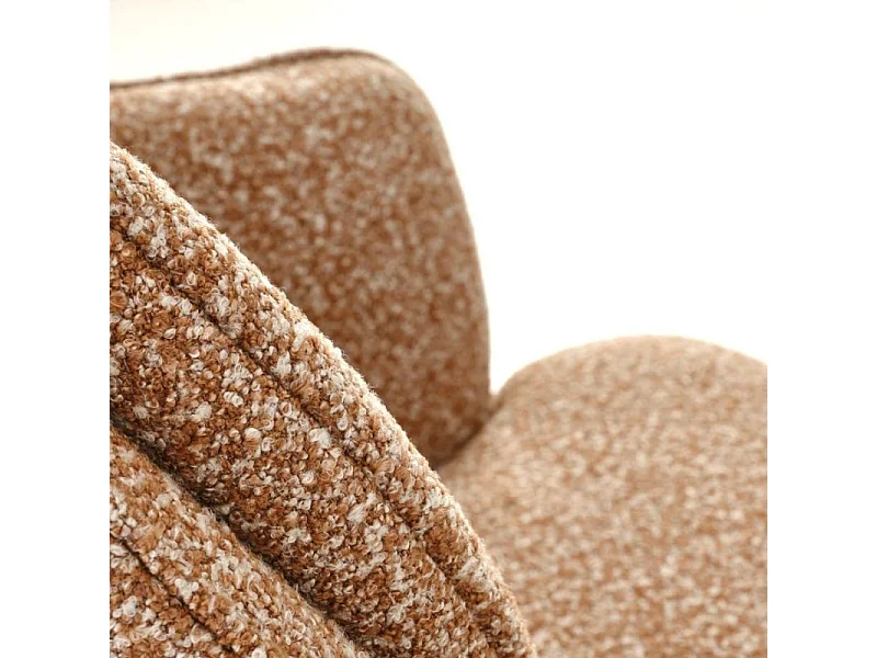 Chaise pivotante cannelle en tissu avec pieds en métal Lana