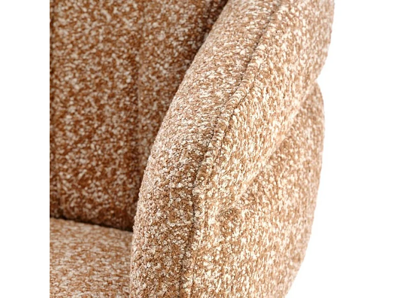 Chaise pivotante cannelle en tissu avec pieds en métal Lana