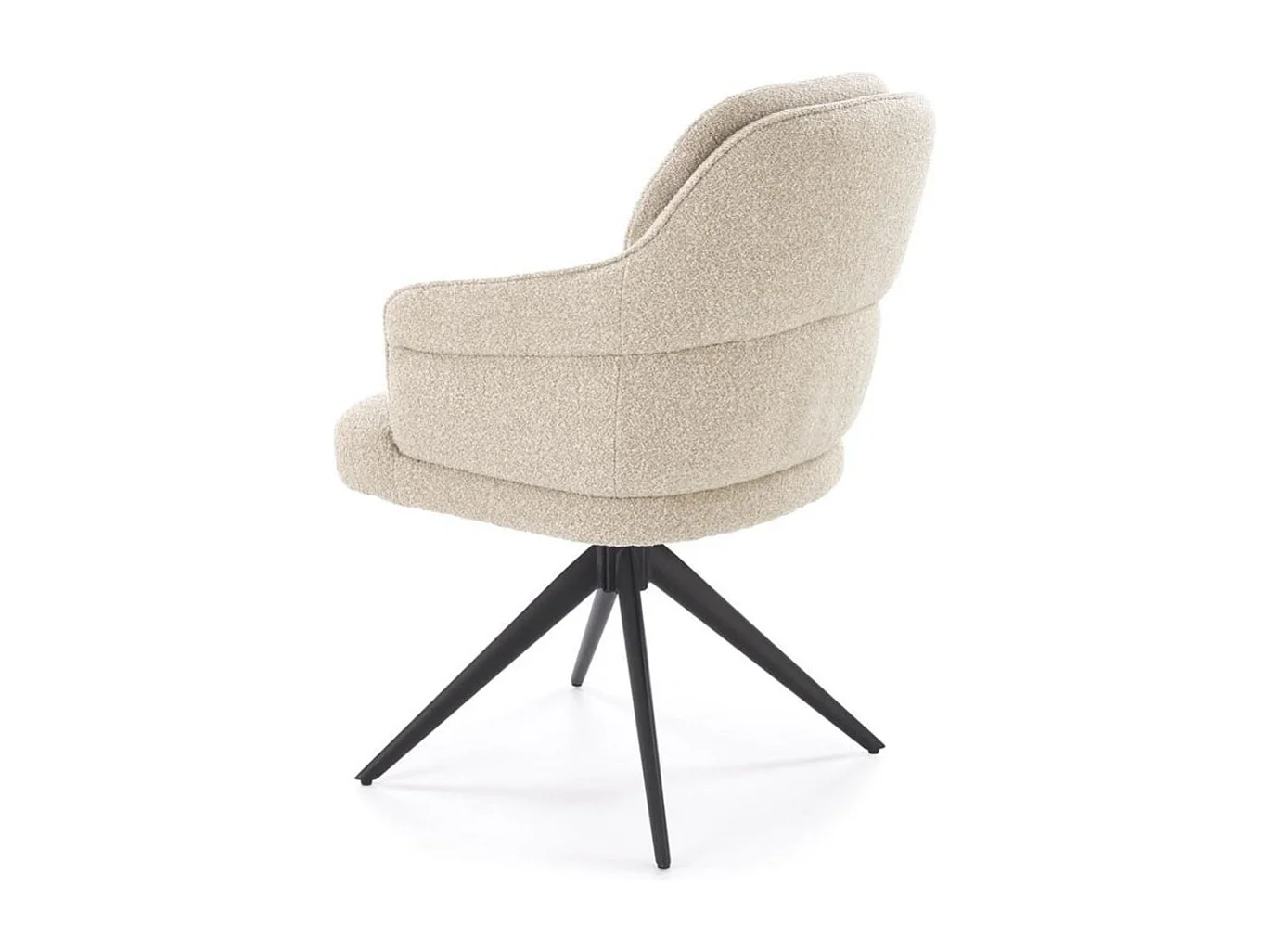 Chaise beige pivotante design en tissu avec pieds en métal Lana