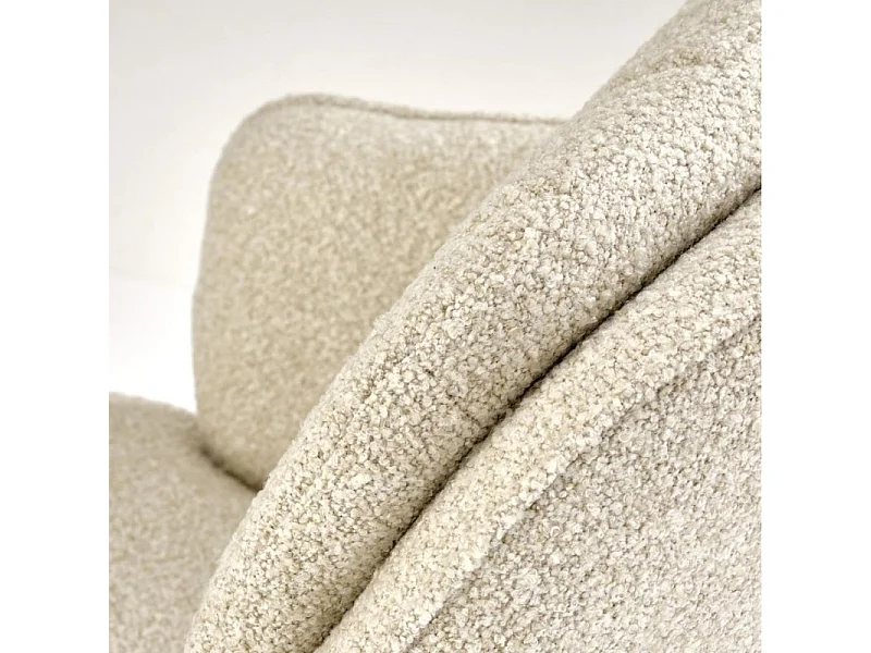 Chaise beige pivotante design en tissu avec pieds en métal Lana