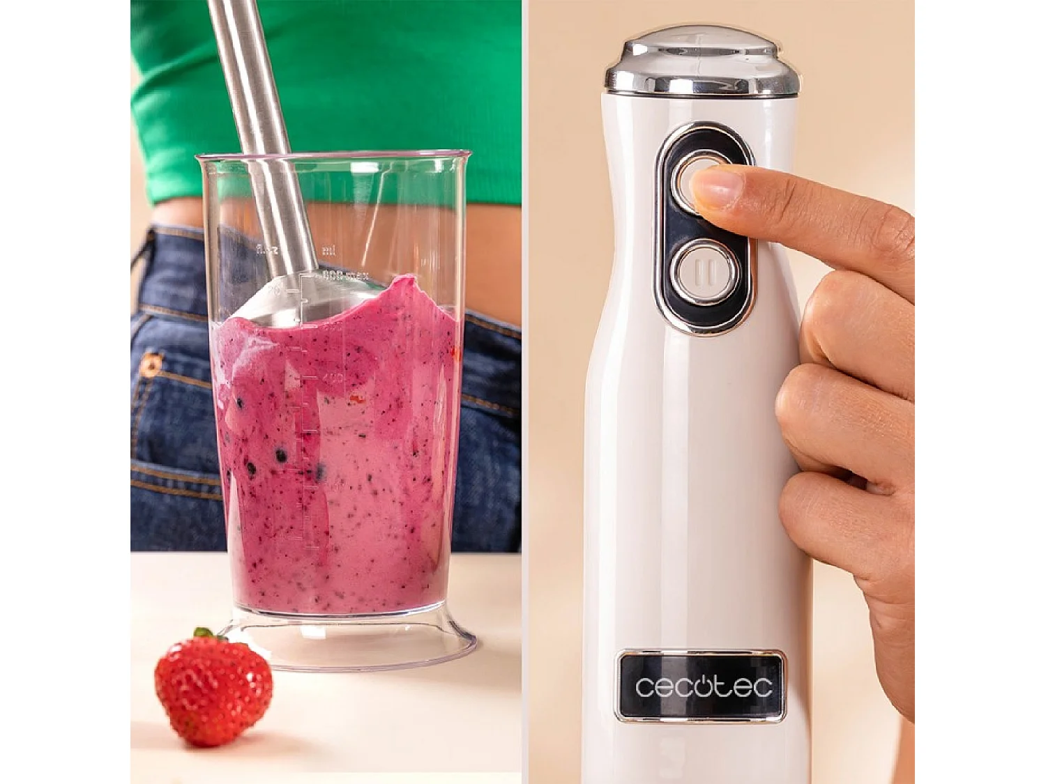 Batidora de mano Power RetroBeige 1200MAX Cream&Crush