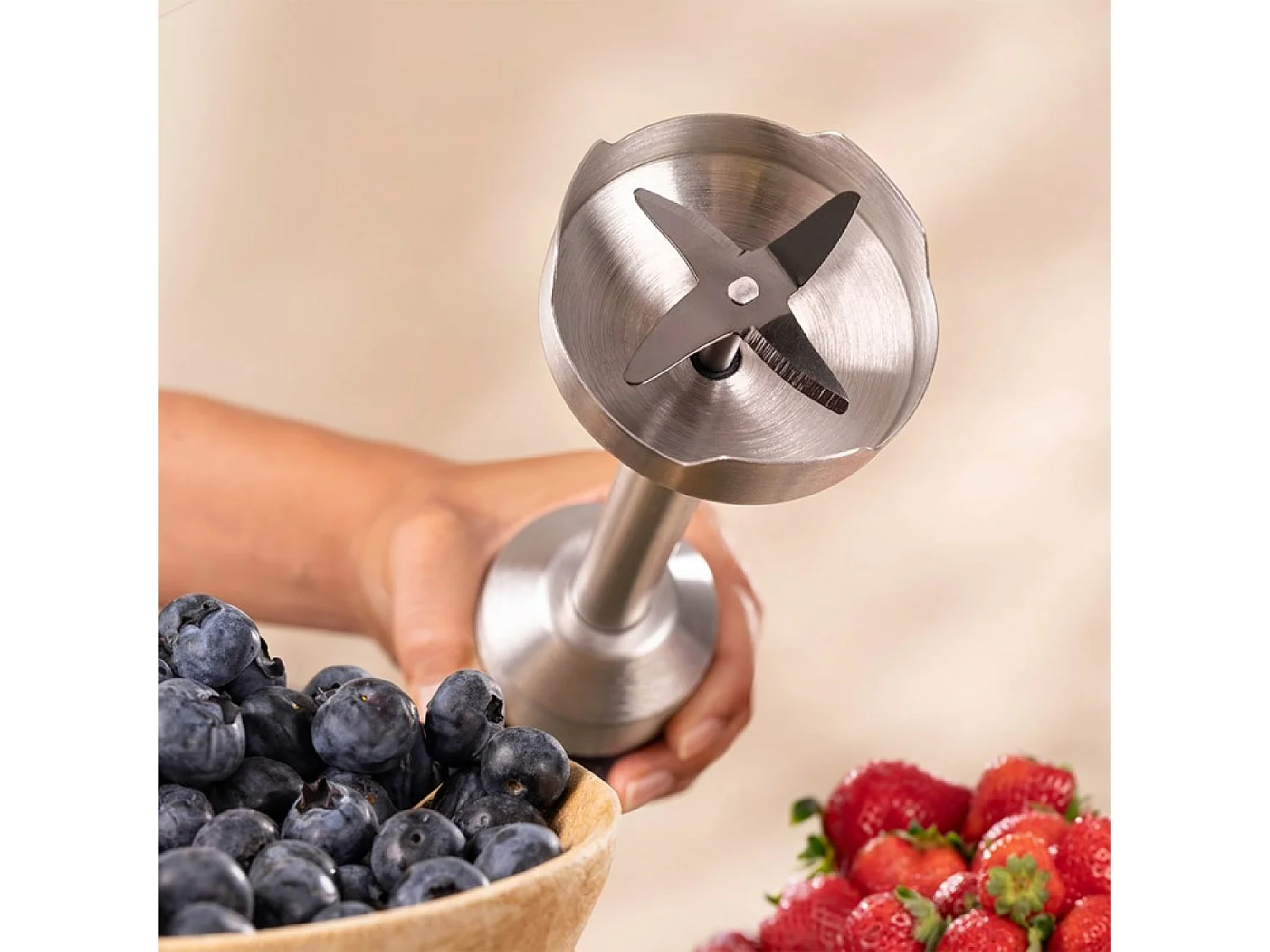 Batidora de mano Power RetroBeige 1200MAX Cream&Crush