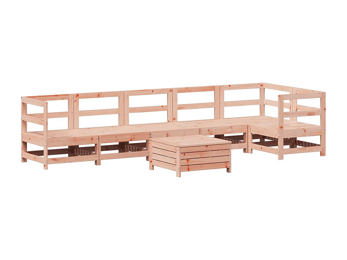 Set Divani da Giardino 7 pz in Legno Massello Abete Douglas