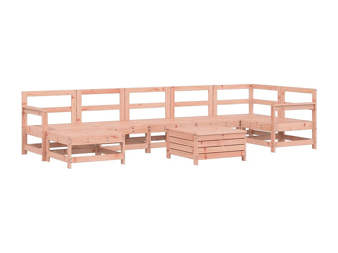 Set Divani da Giardino 8 pz in Legno Massello Abete Douglas