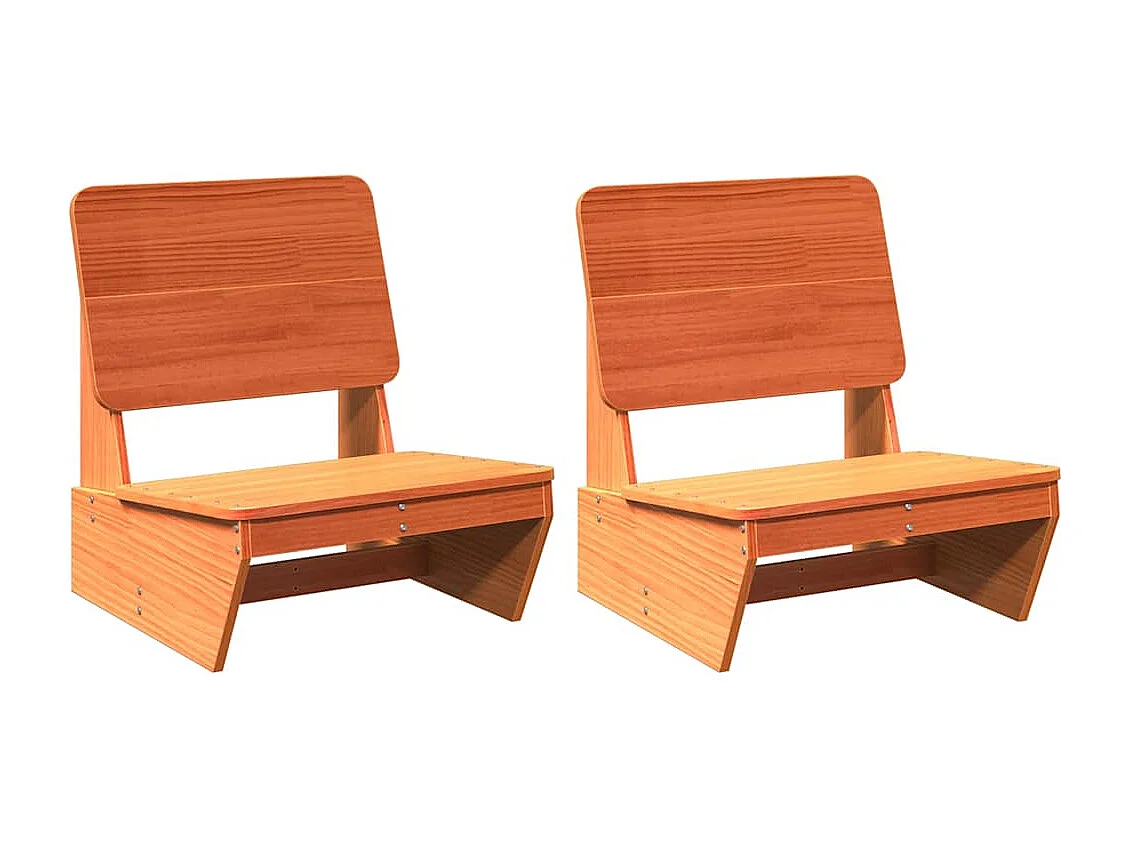 Chaises de jardin lot de 2 cire marron 60x64x70,5 cm