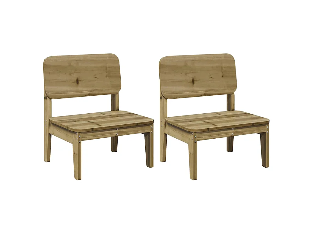Chaises de jardin lot de 2 cire marron 60x52,5x72 cm