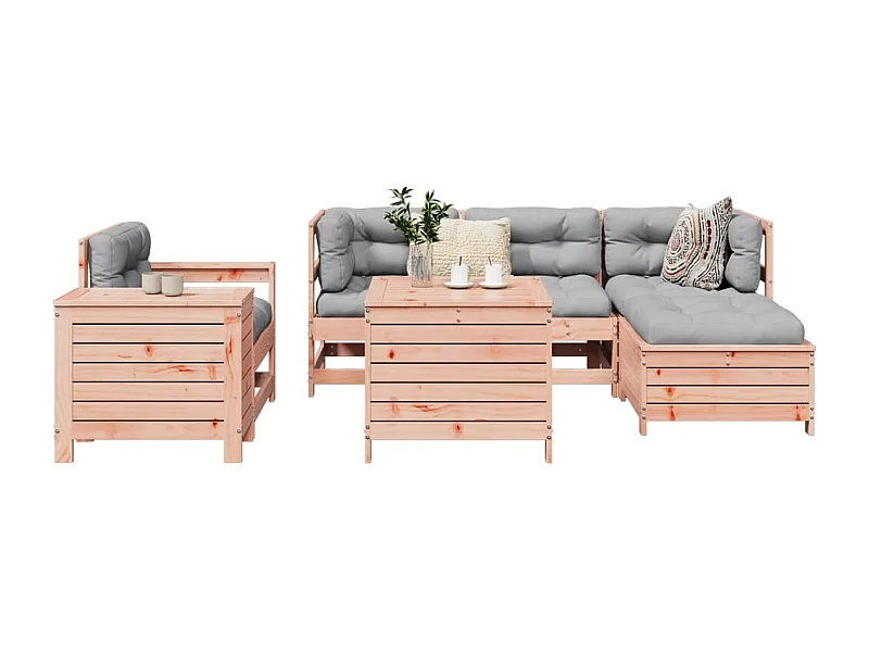 7-tlg. Garten-Sofagarnitur Massivholz Douglasie