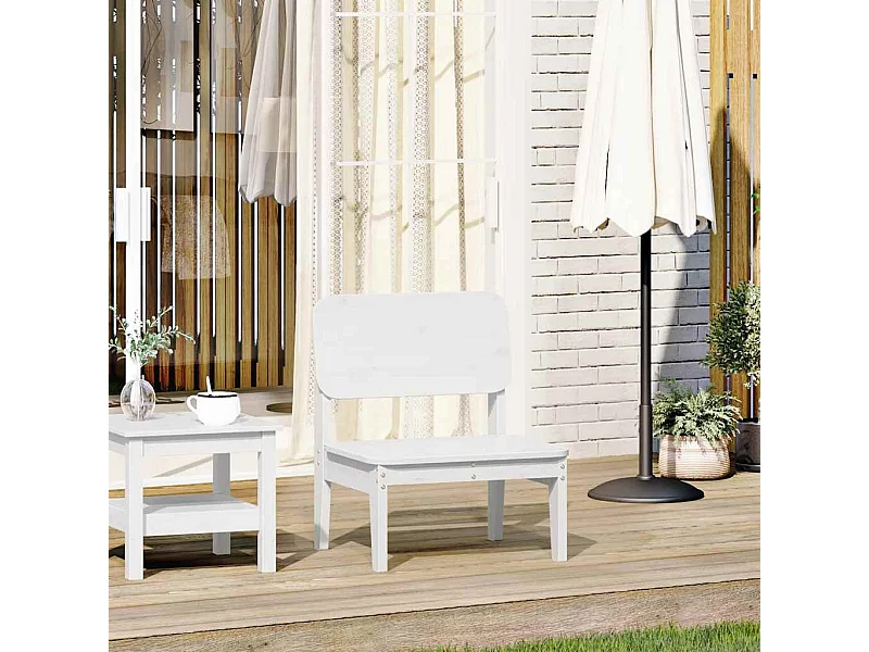 Chaise de jardin blanc 60x52,5x72 cm bois de pin massif
