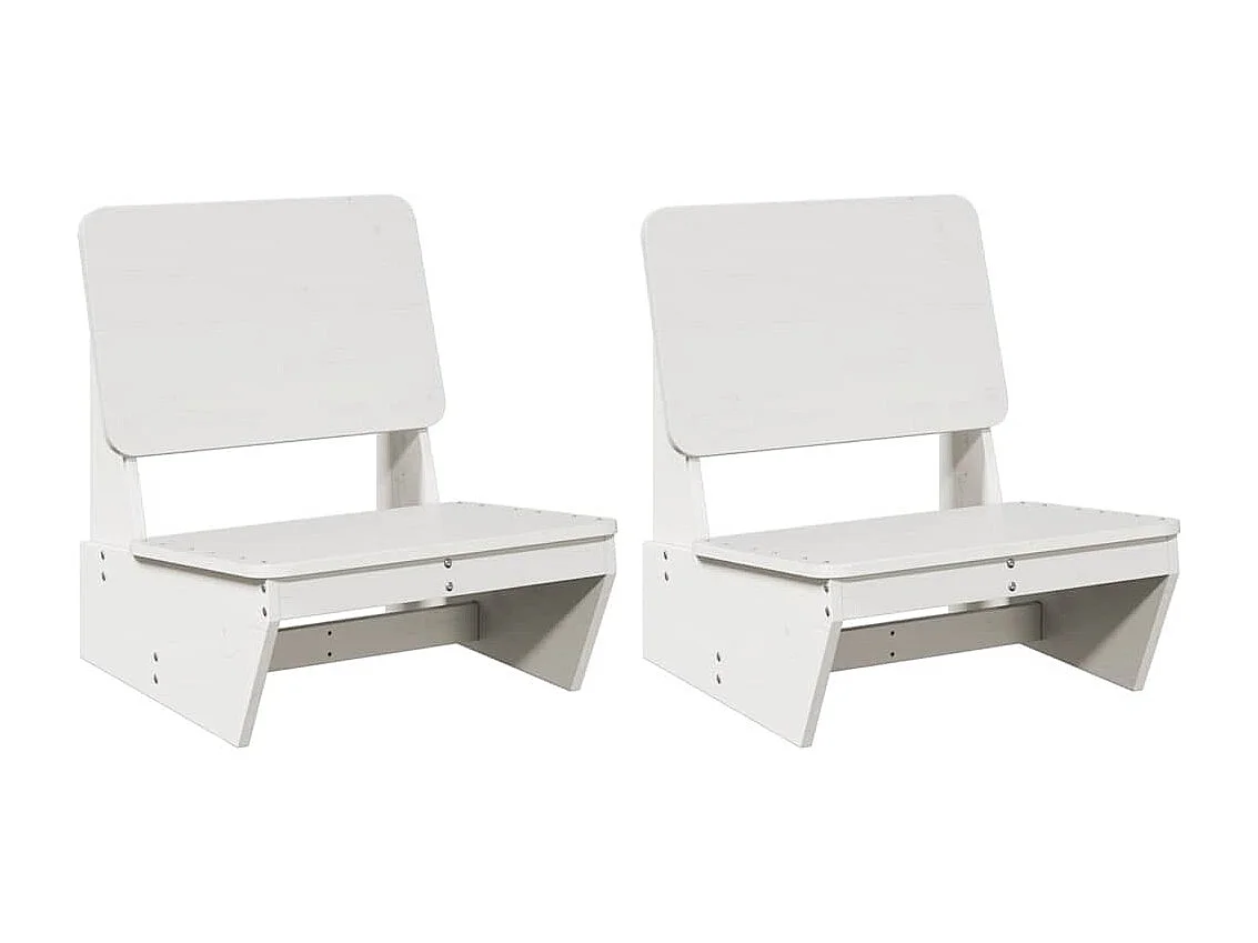 Sillas jardín 2 uds madera maciza pino blanco 60x64x70,5 cm