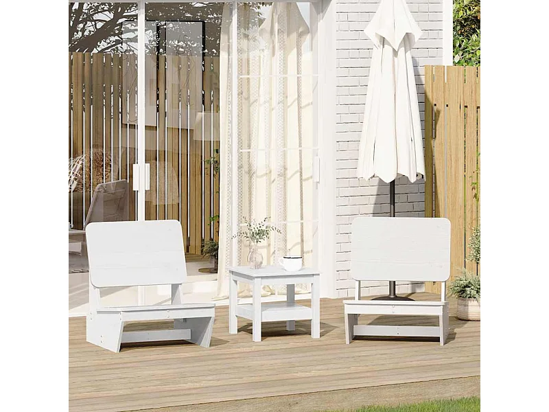 Sillas jardín 2 uds madera maciza pino blanco 60x64x70,5 cm