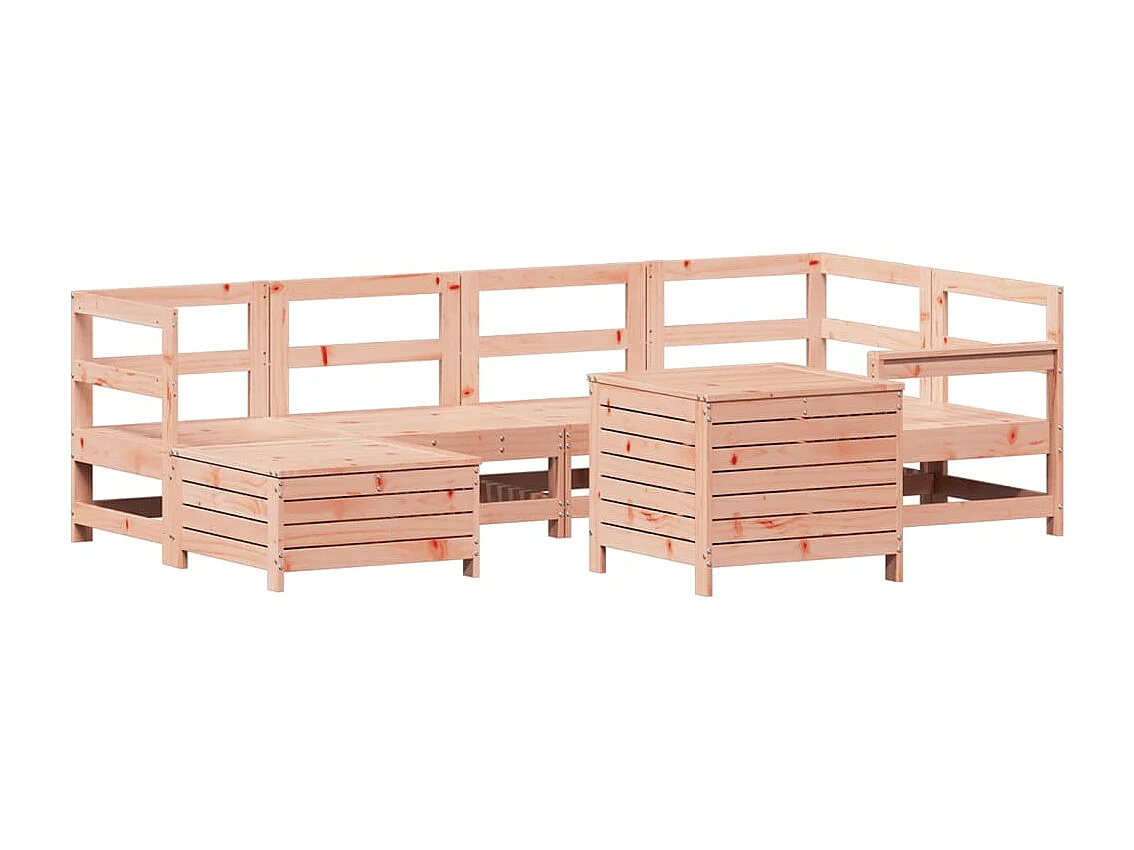 Set Divani da Giardino 7 pz in Legno Massello Abete Douglas