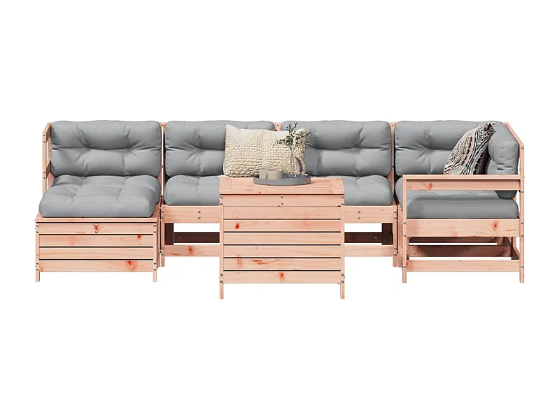 Set Divani da Giardino 7 pz in Legno Massello Abete Douglas