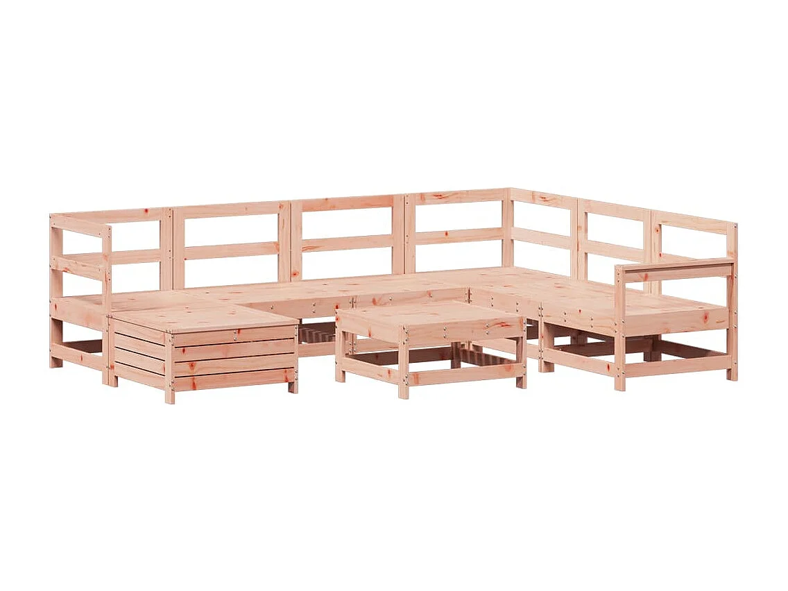 Set Divani da Giardino 8 pz in Legno Massello Abete Douglas