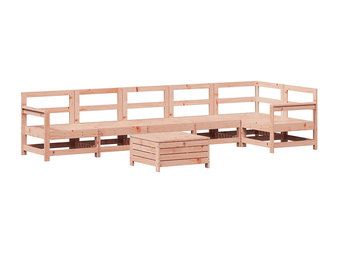 Set Divani da Giardino 7 pz in Legno Massello Abete Douglas