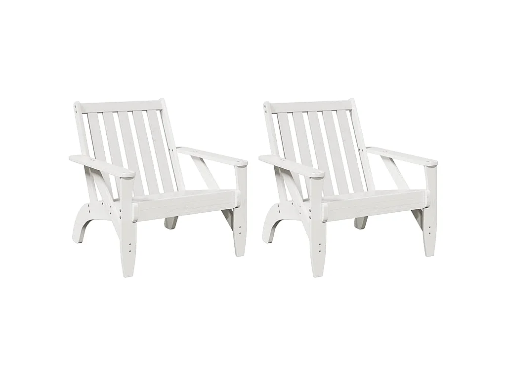 Tuinstoelen Adirondack 2 st 75x77x77 cm massief grenenhout wit