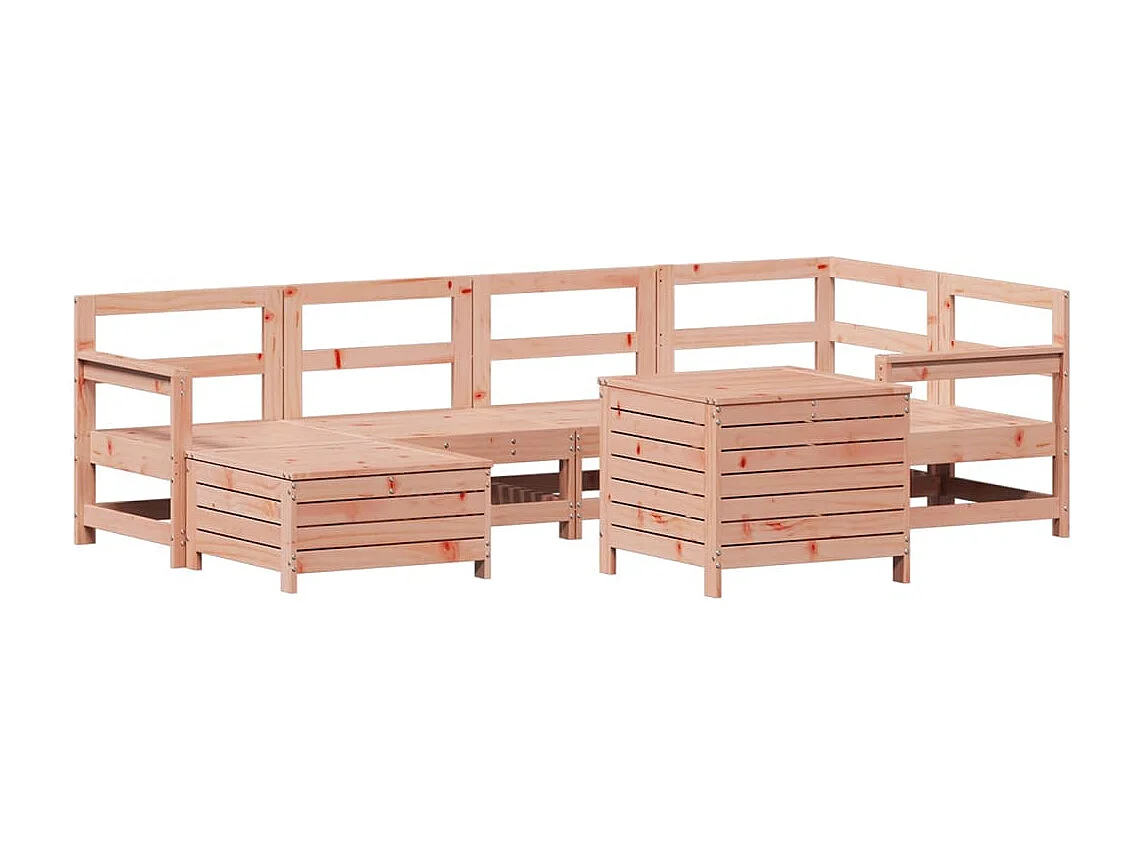 Set Divani da Giardino 7 pz in Legno Massello Abete Douglas