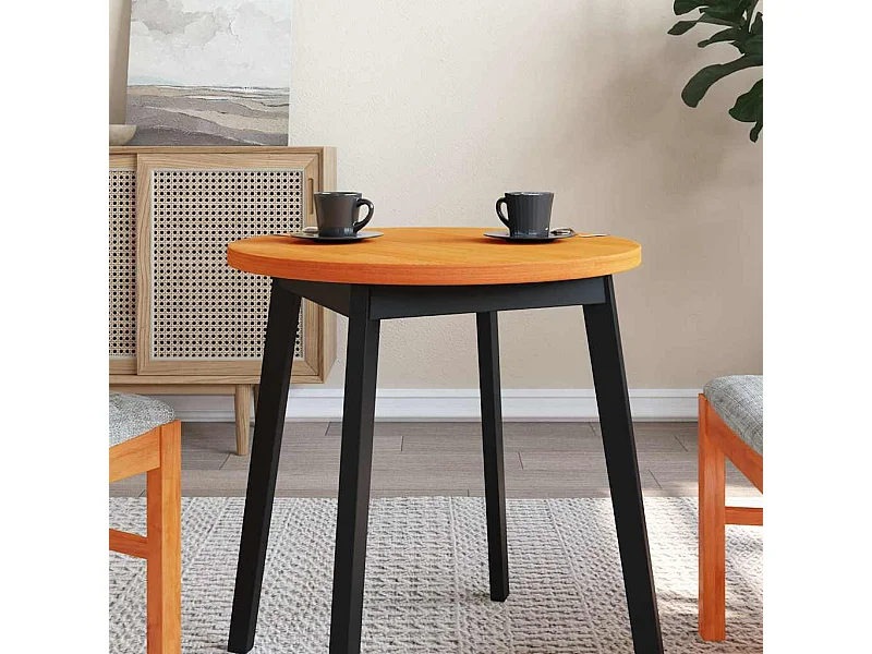 Tafelblad rond Ø60x2,5 cm massief grenenhout wasbruin