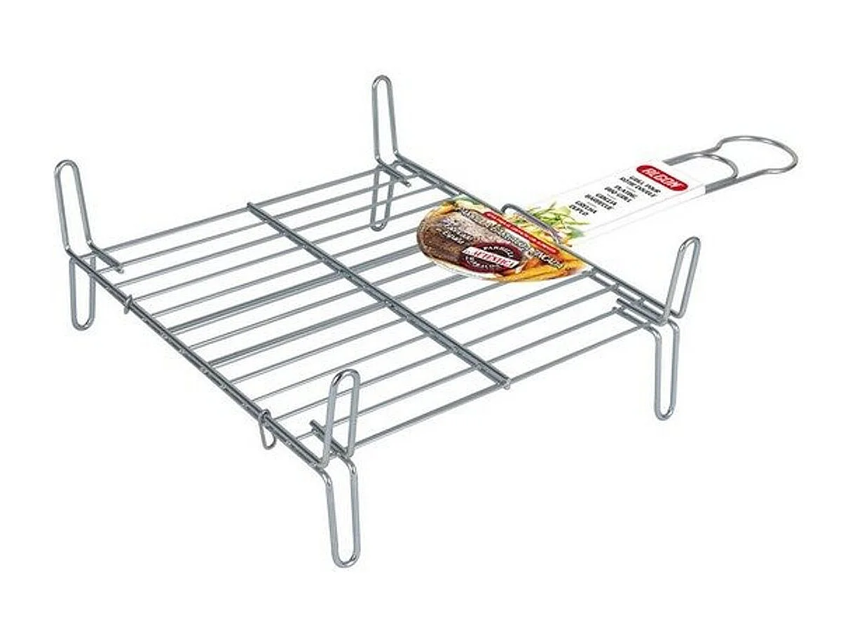 Parrilla Bbq Algon Doble Acero -  Medida 25 x 30 cm