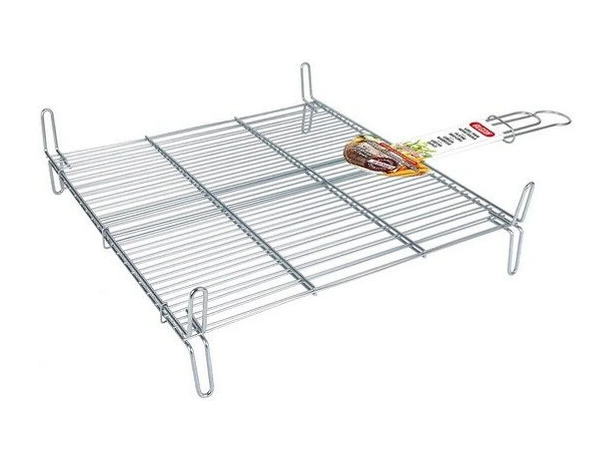 Parrilla Bbq Algon Doble Acero -  Medida 25 x 30 cm