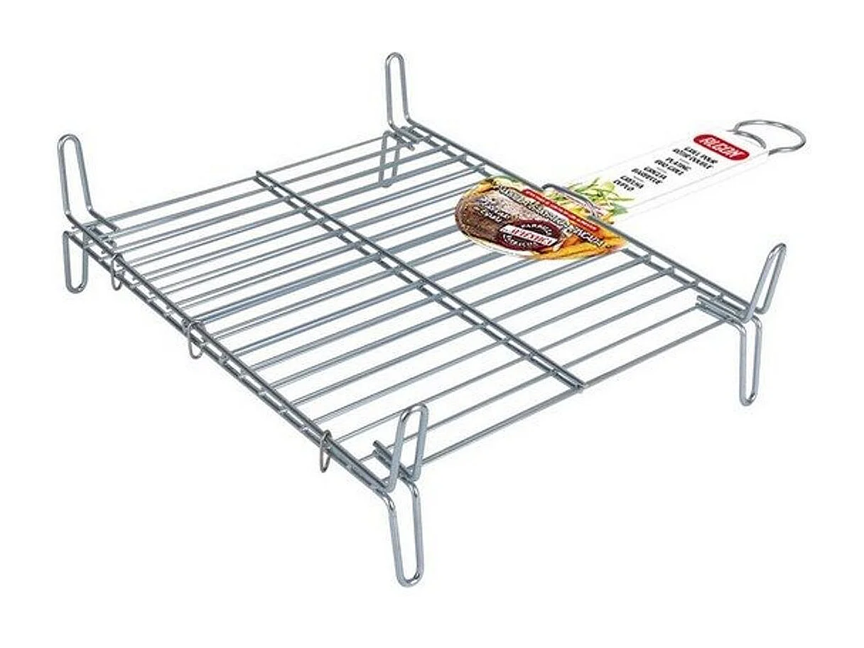 Parrilla Bbq Algon Doble Acero -  Medida 25 x 30 cm