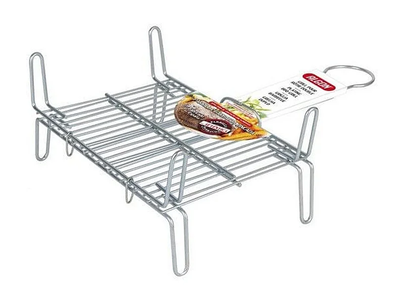 Parrilla Bbq Algon Doble Acero -  Medida 25 x 30 cm