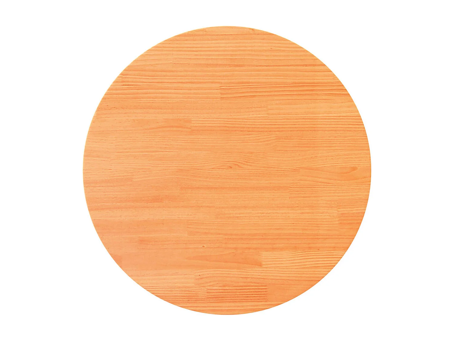 Dessus de table rond cire marron Ø80x2,5 cm bois de pin massif