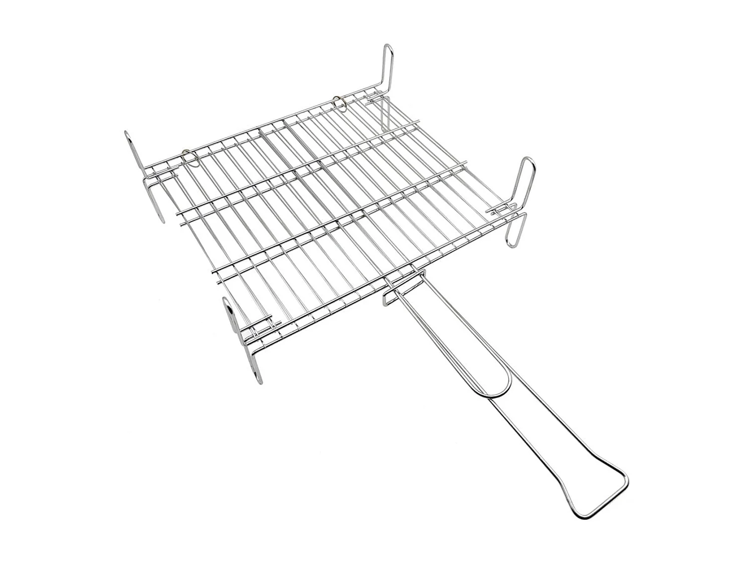 Parrilla doble cara de acero al carbono zincado inox 30x35 cm