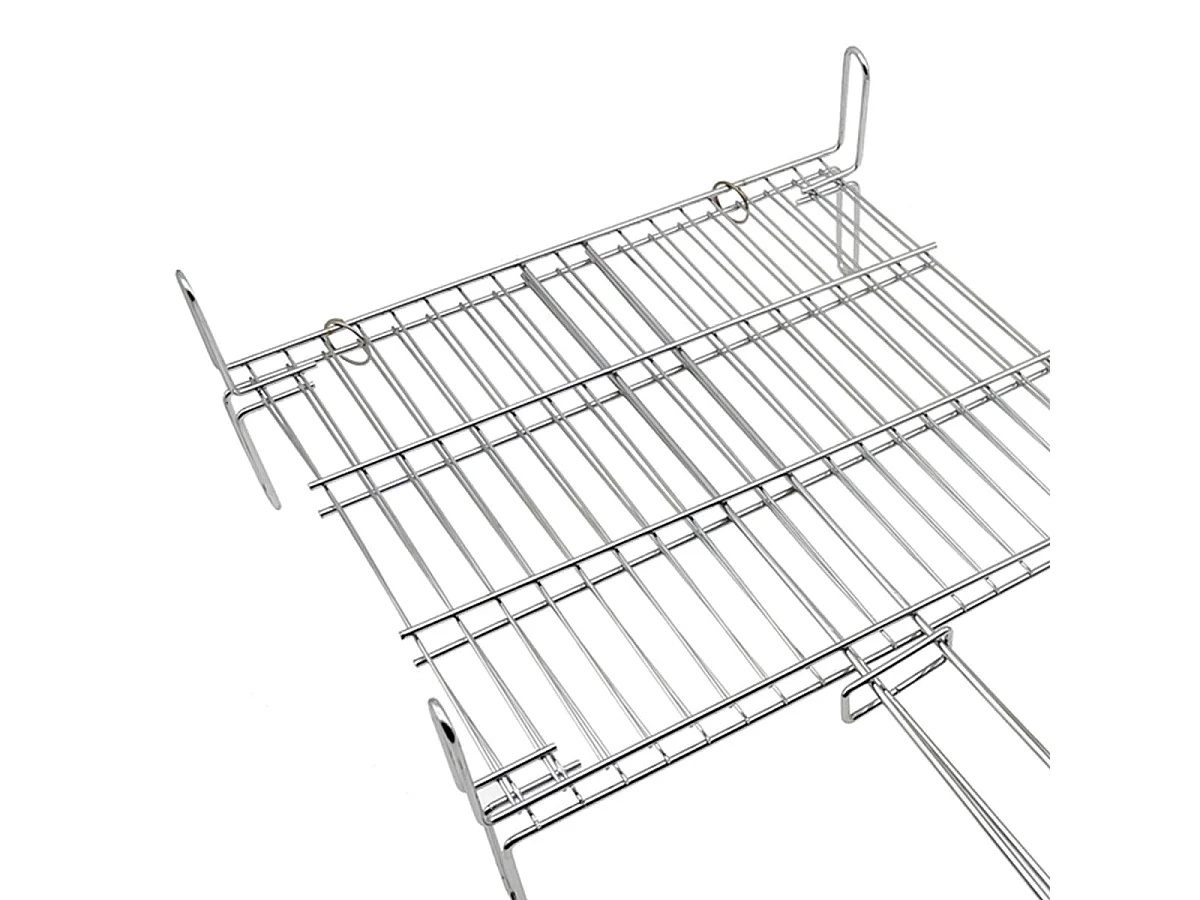 Parrilla doble cara de acero al carbono zincado inox 30x35 cm