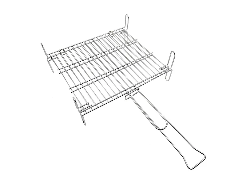 Parrilla doble cara de acero al carbono zincado inox 30x35 cm