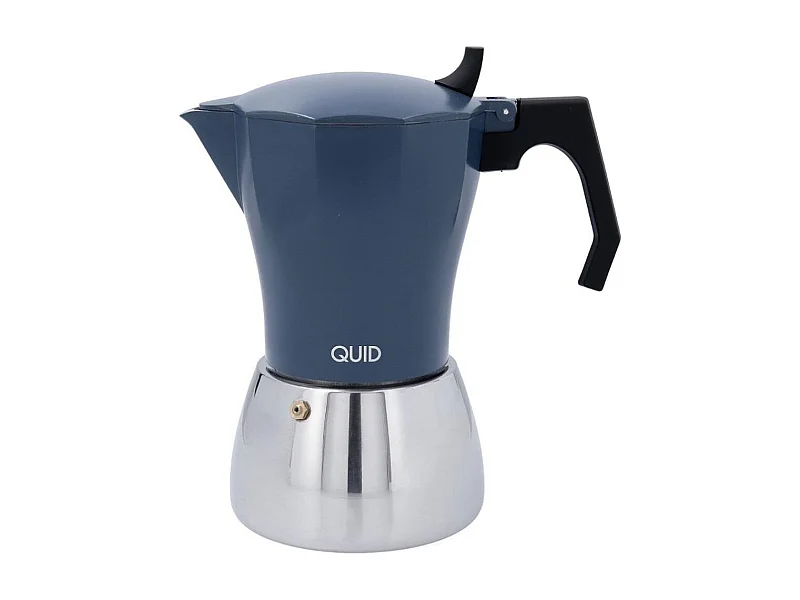 Cafetera italiana Baltic Quid 12 tazas aluminio + acero azul