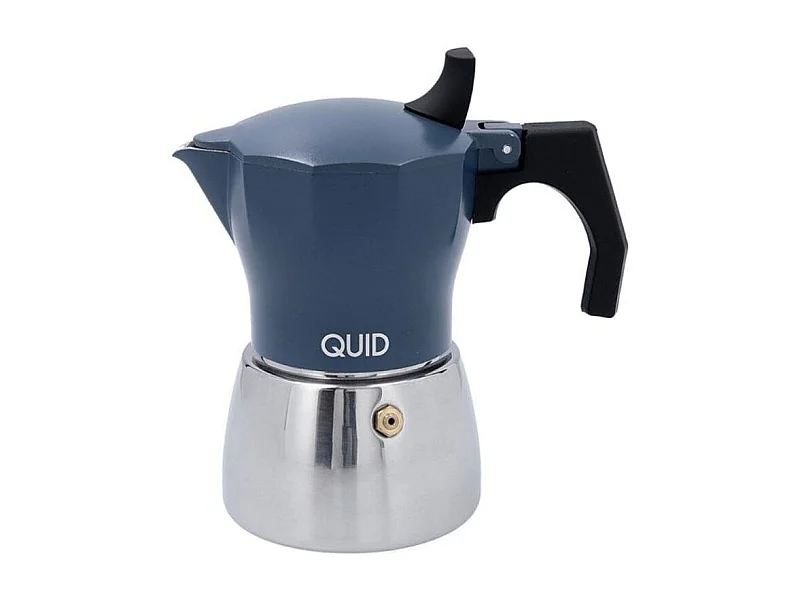 Cafetera italiana Baltic Quid 6 tazas aluminio + acero azul