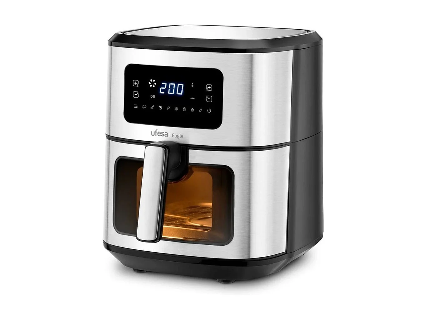 Freidora de aire Ufesa Eagle 1700W 6,5L 8 programas negro/inox