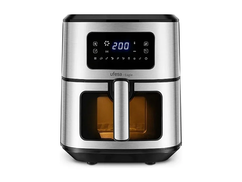 Freidora de aire Ufesa Eagle 1700W 6,5L 8 programas negro/inox