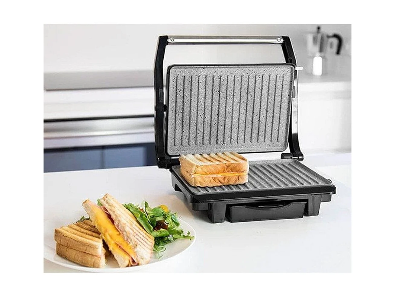 Parrilla eléctrica Cecotec Rock'n Grill 1000W negro/inox