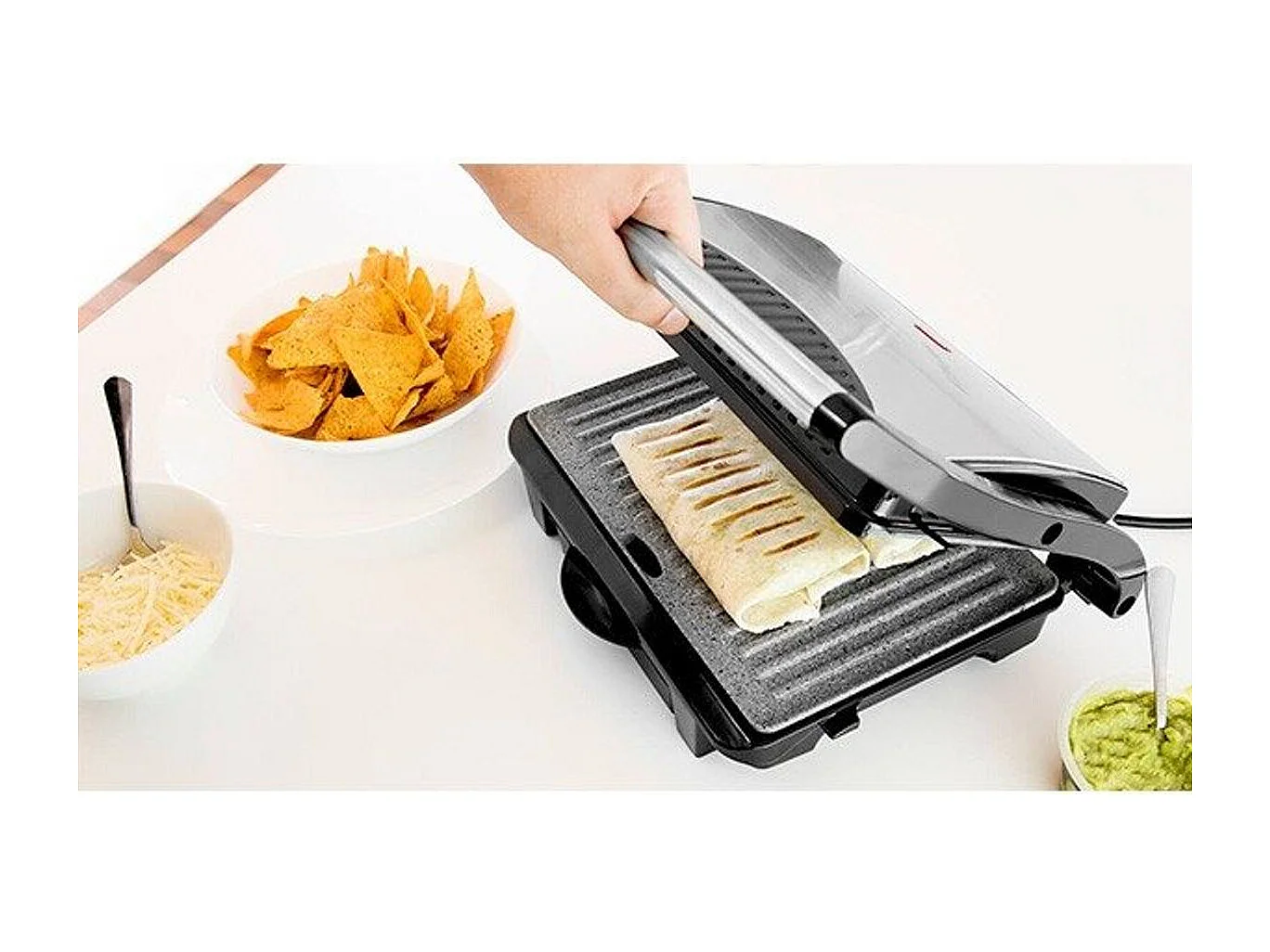 Parrilla eléctrica Cecotec Rock'n Grill 1000W negro/inox