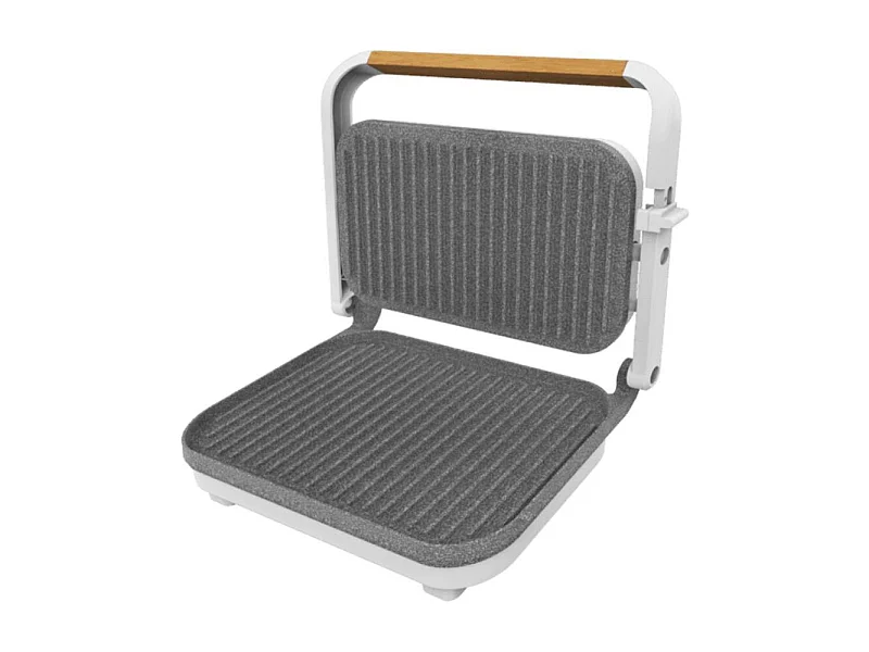 Parrilla eléctrica Cecotec Rock'nGrill 1200 Wood 1300W piedra RockStone blanco