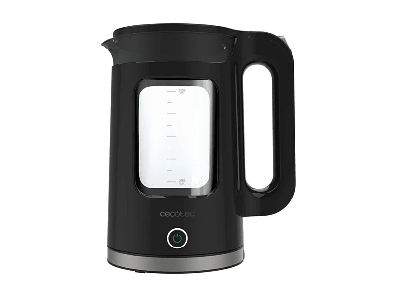Hervidor de agua Cecotec Thermosense 330 Glassy 2200W base con giro 1,7L negro