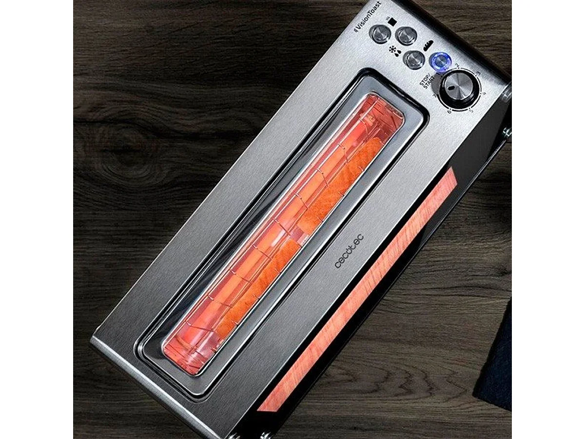 Tostadora Cecotec Vision Toast 1260 W con ventana de cristal inox