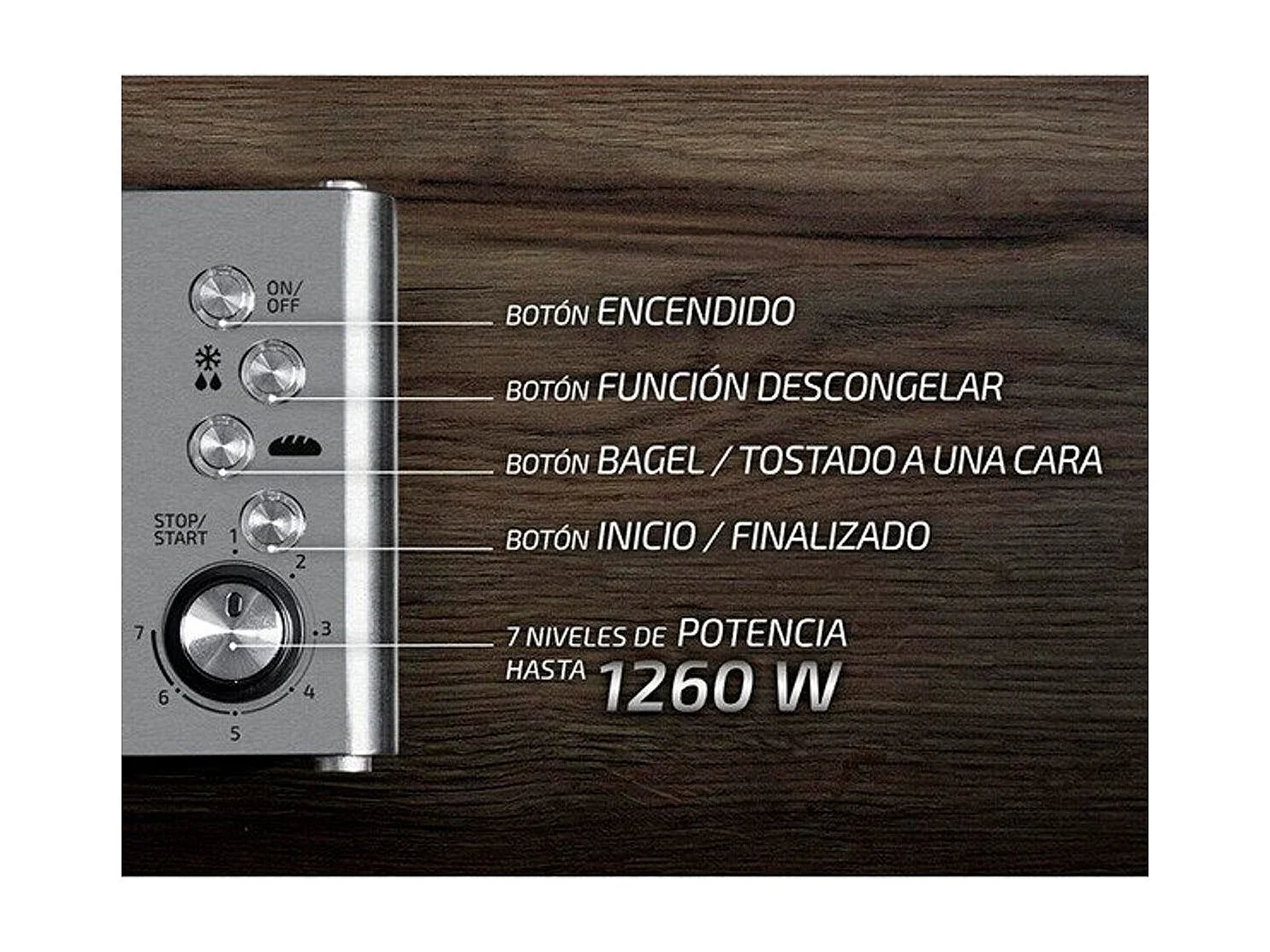 Tostadora Cecotec Vision Toast 1260 W con ventana de cristal inox