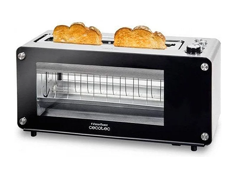 Tostadora Cecotec Vision Toast 1260 W con ventana de cristal inox