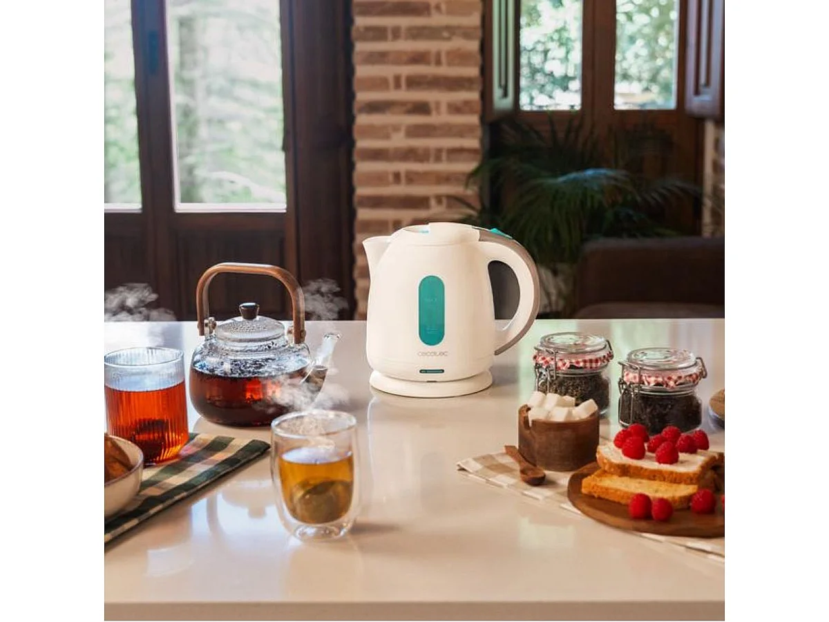 Hervidor de agua Cecotec Thermosense 140 2200W base con giro 1L blanco