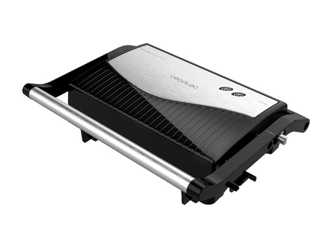 Parrilla eléctrica Cecotec Rock´nGrill 750 Full Open 750W inox/negro