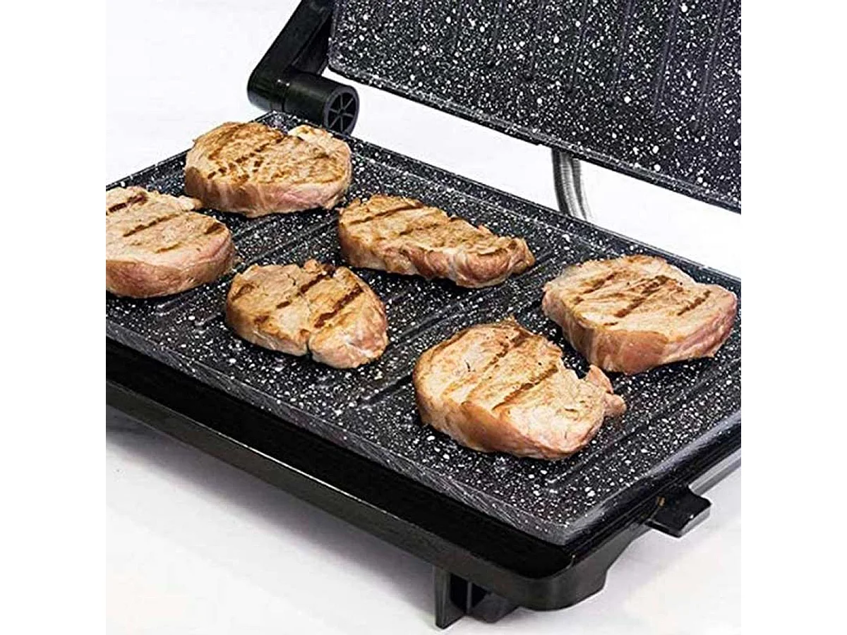 Parrilla eléctrica Cecotec Rock´nGrill 750 Full Open 750W inox/negro