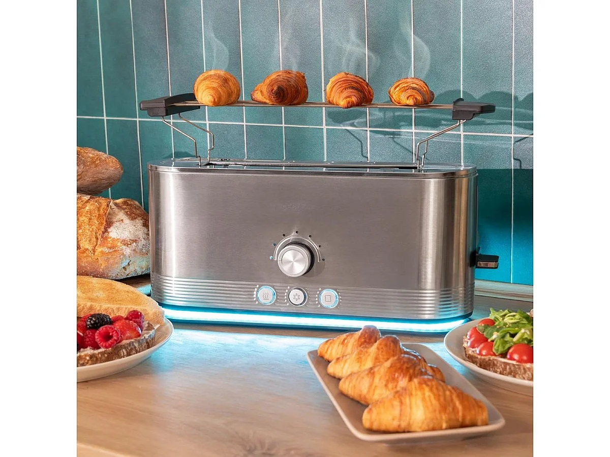 Tostador Cecotec Shine&Toast Extra 1050W ranura larga 7 niveles inox